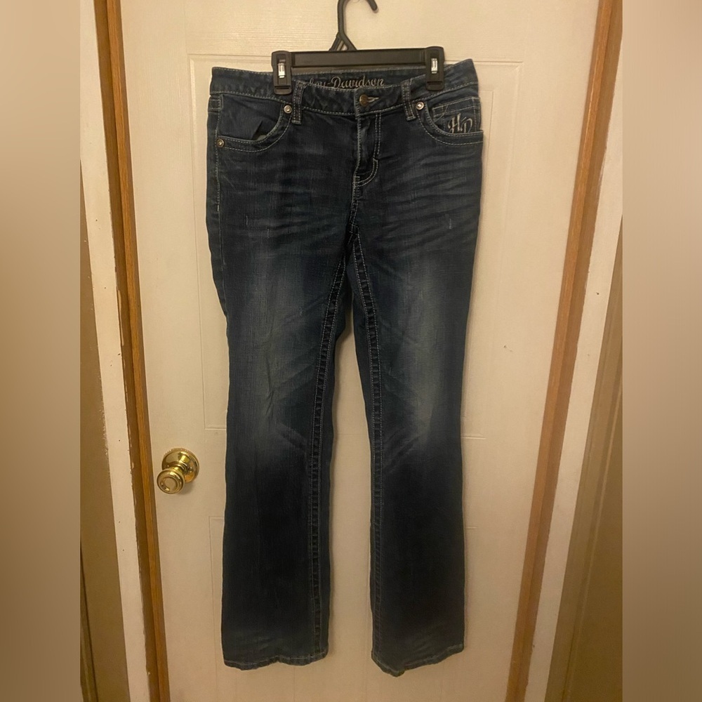 VTG Harley-Davidson Women's Embellished Dark Wash Bootcut Jeans